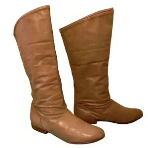 DEXTER Vintage Knee High Slouch Boots Tan size 7.5 in EUC